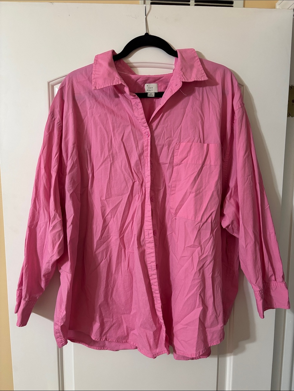a new day Bright Pink Button-Down Top